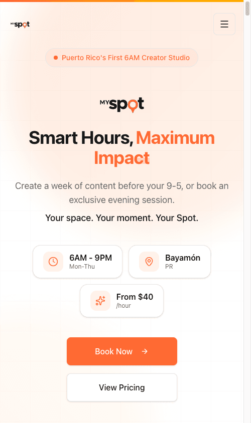 Hero mobile de MySpot787